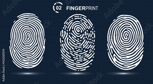 Set fingerprint scanning icon sign. Fingerprints icon set vector isolated. Fingerprints icon set vector isolated. Eps file.