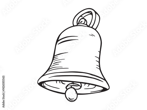 Bell or horn line art isolated symbol icon vector artwork