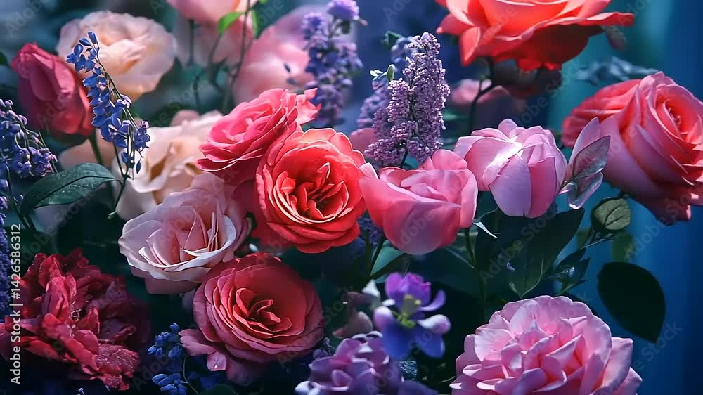 custom made wallpaper toronto digitalVibrant bouquet of roses and flowers in soft light