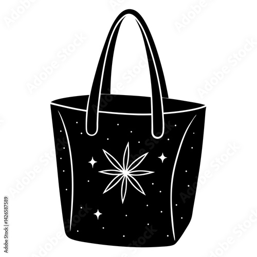 "Reusable Tote Bag Vector Design - AI Graphic on White Background"