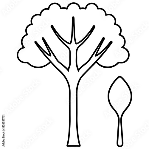 Tree with a fork and spoon vector 