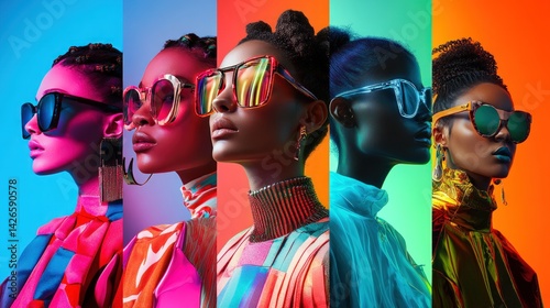 Colorful fashion portrait of diverse women