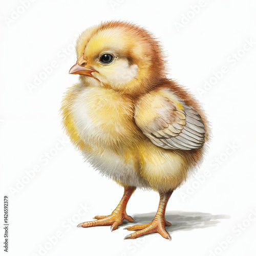 baby chicken isolated on white