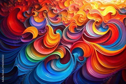 Colorful abstract background of flowing liquid paint. Artwork for creative design. Generative AI