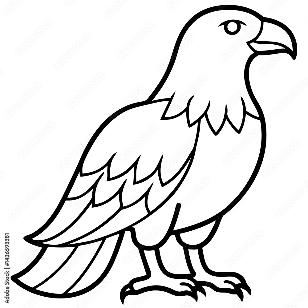 Minimalist Eagle Line Art Vector