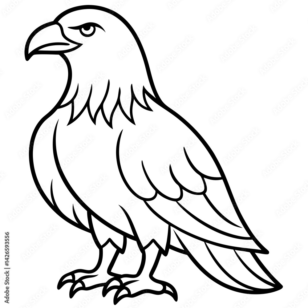 Obraz premium Minimalist Eagle Line Art Vector