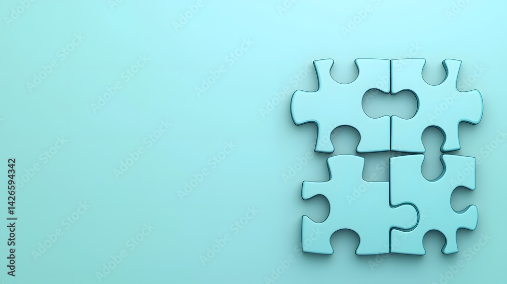 Obraz premium Interlocking puzzle pieces representing teamwork and