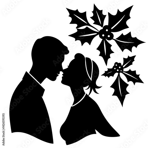 Silhouette Of Couple With Baby Stroller New Parents