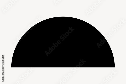 Minimalist black semicircle design vector