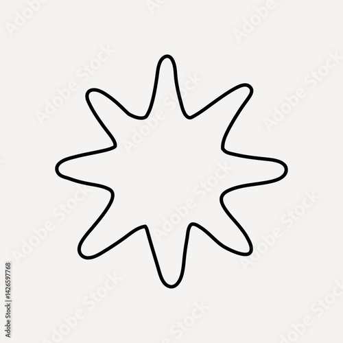 Minimalist starburst line art vector