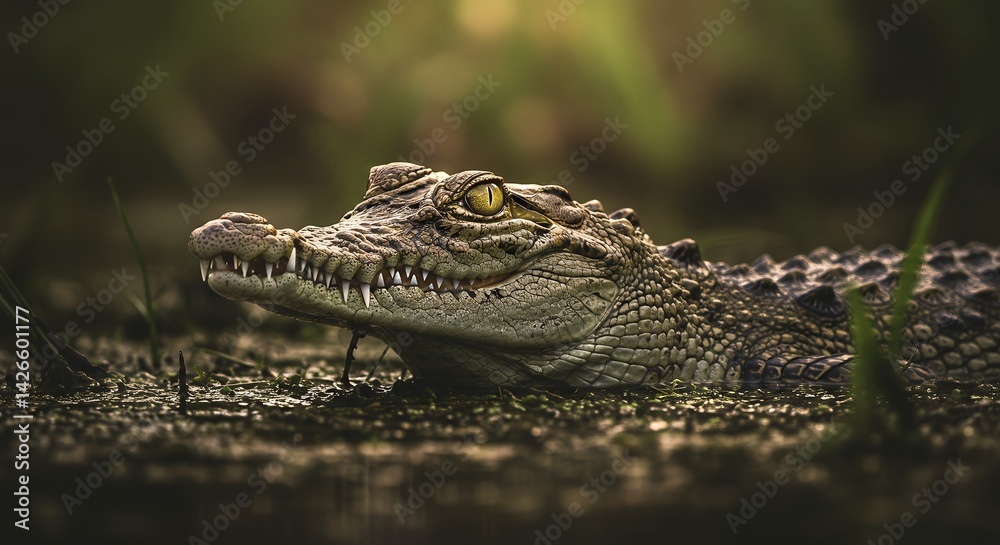 Fototapeta premium Crocodile in Swamp