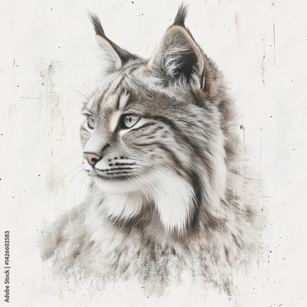 Obraz premium Majestic Lynx Serene Portrait of a Wild Cat