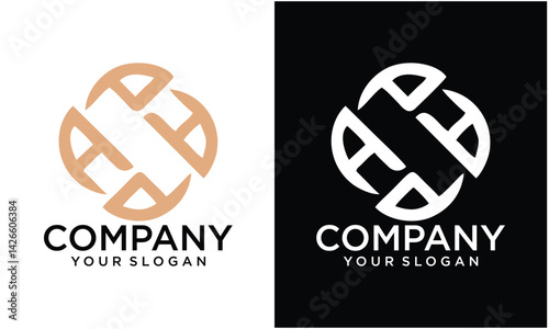 Creative Alphabet Letters AP or PA Logo Monogram