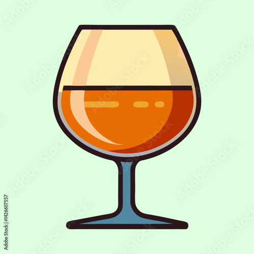 A Glass of Amber Liquid A Delicious Beverage in a Crystal Glassware
