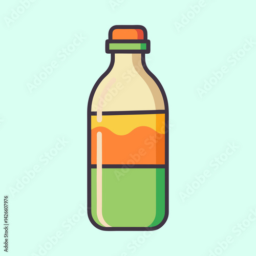 Refreshing Two Layered Fruit Juice Bottle Beverage Drink Summer