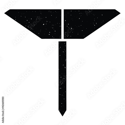 isolated Black vector t square WIith White Background
