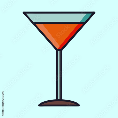 A Classic Martini Cocktail in a Triangular Glass