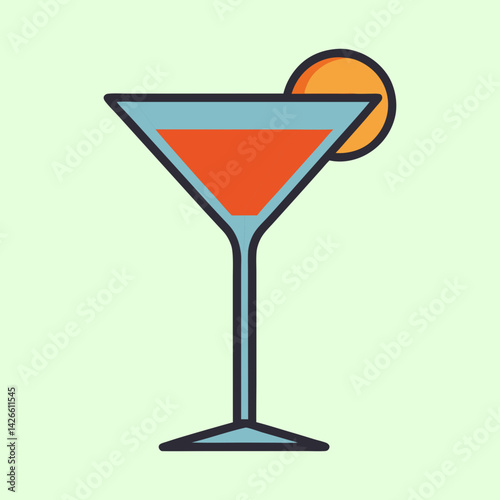 A Classic Martini Cocktail with Orange Garnish A Refreshing Drink for Parties Celebrations and Lounges