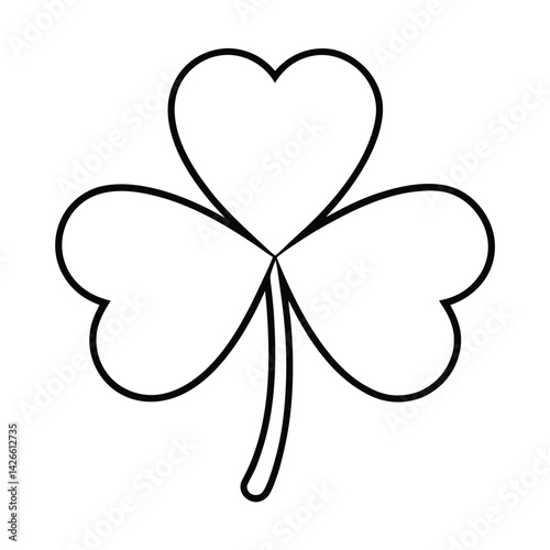 Outlined shamrock vector illustration for st patricks day celebration in minimalist style