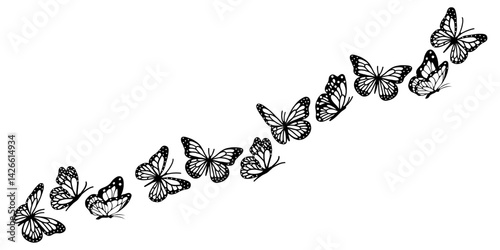 Flying butterflies. Vector illustration design for t-shirt graphics, fashion prints, slogan tees, stickers, cards, posters and other creative purposes.