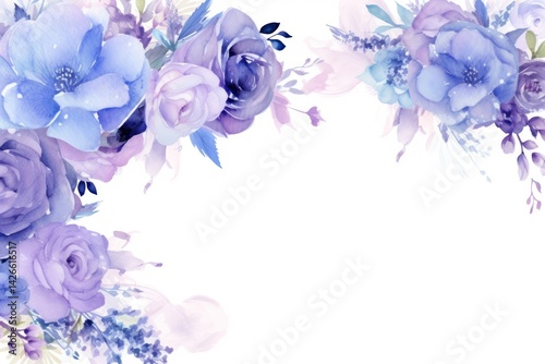 Obraz na płótnie Bouquet border frame pattern flower purple. w salonie