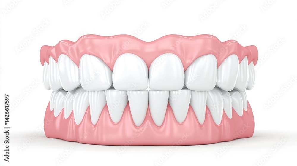 Obraz premium Dentures and dental implants for human tooth along with gums dentistry isolated on a transparent background, a png cutout, for Stock