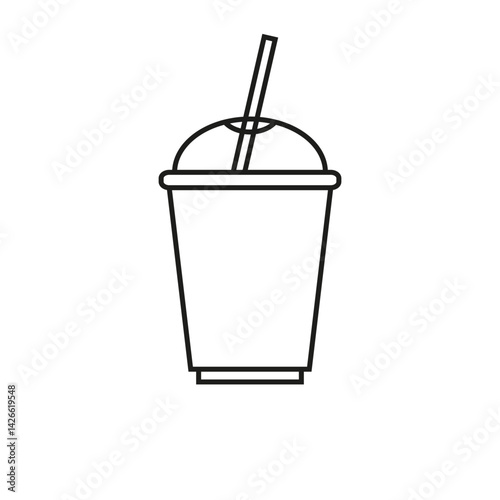 The drink cup icon. Simple flat vector illustration on a white background