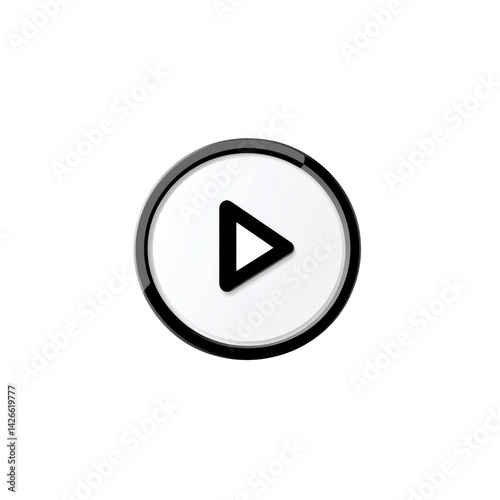 Free Download Glossy Play Button Icon Start, Media, Video, Audio, 3D Render - GFXLoad
