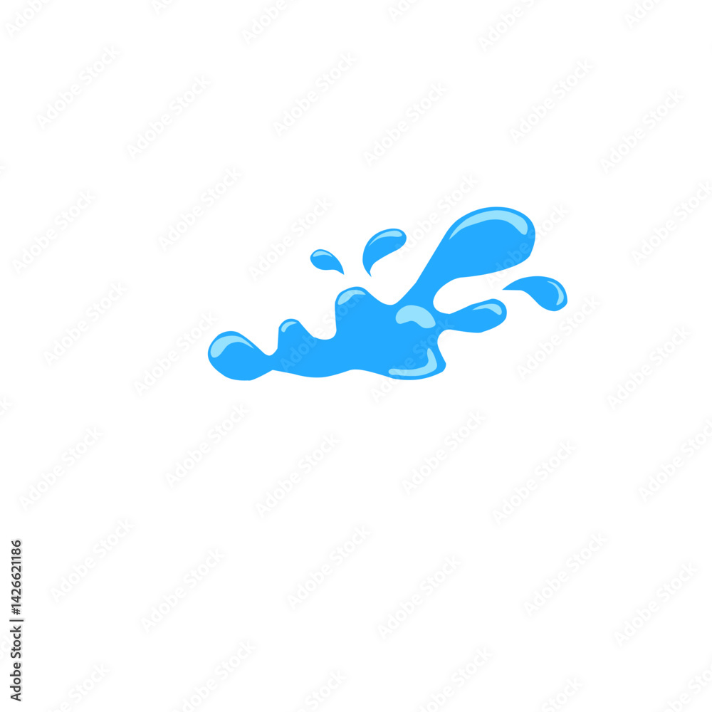 Fototapeta premium Cartoon Teardrop And Pudle