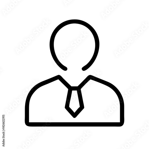 educator icon with formal tie for branding and elearning flat stroke icon for apps and websites

