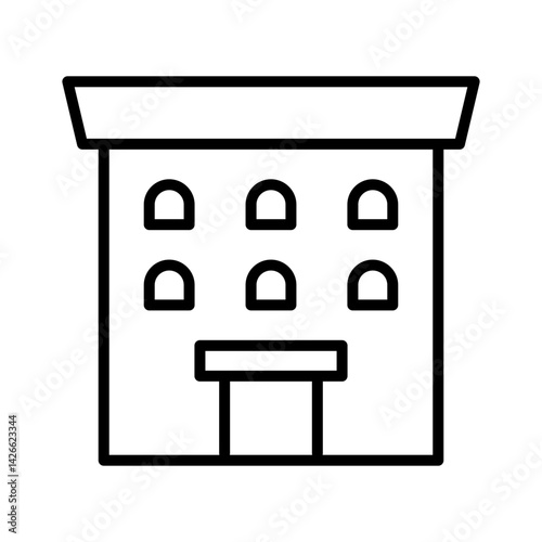 house property icon for real estate and residential housing - flat stroke icon for apps and websites
