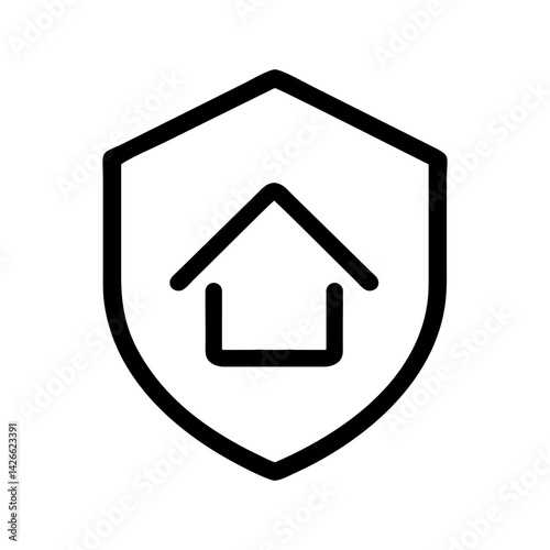 home security protection icon for insurance and safety services - flat stroke icon for apps and websites
