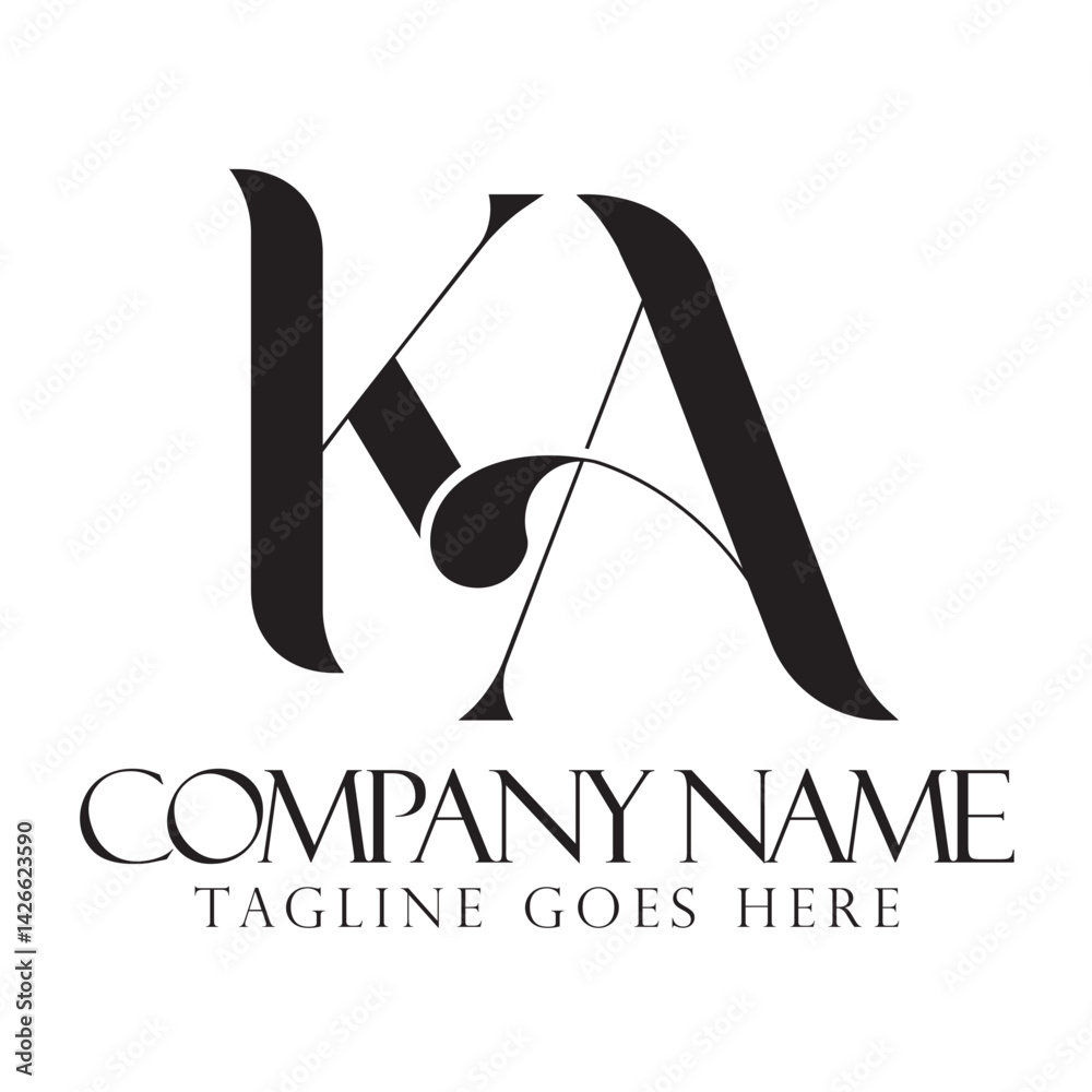 Initial KA or AK creative, modern, and elegant vector logo design templates for a luxury business
