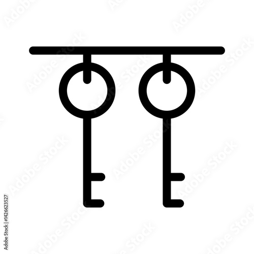 keyring security icon for access and organization - flat stroke icon for apps and websites
