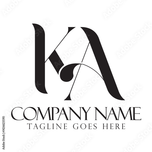 Obraz na płótnie Initial KA or AK creative, modern, and elegant vector logo design templates for a luxury business w salonie
