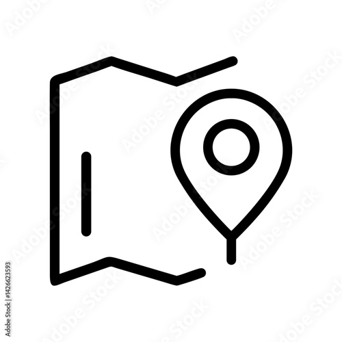 map pin location tracking icon for navigation and geographic mapping - flat stroke icon for apps and websites
