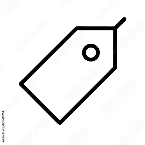 price tag retail icon for e-commerce and product pricing - flat stroke icon for apps and websites
