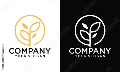 Creative organic botanical minimal natural iconic graphic decor linear simple floral logo design