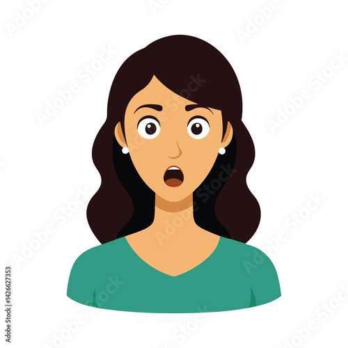 surprised young woman shocked expression.eps