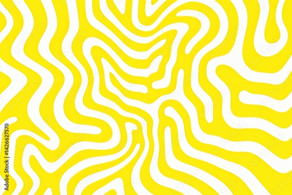 Fototapeta premium Yellow and white pattern abstract illusion.