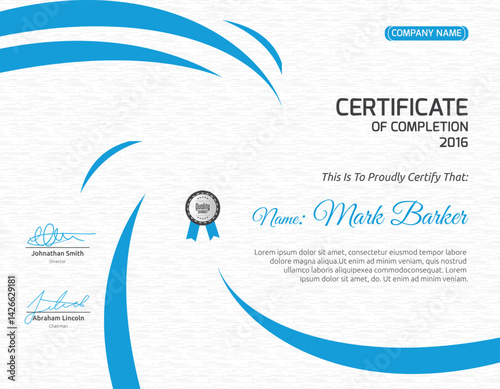 Certificate of Completion: This image showcases a beautifully designed certificate, rendered with elegance. The composition is a testament to excellence, evoking feelings of achievement.