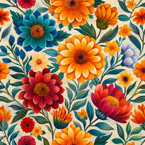 Raíces Florales: Tradición Mexicana en Color y Forma