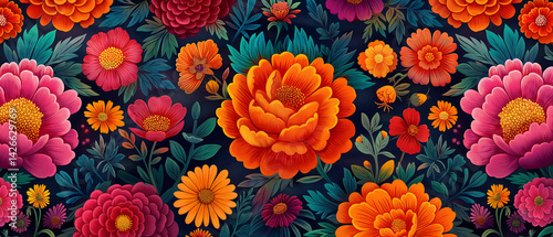 Raíces Florales: Tradición Mexicana en Color y Forma