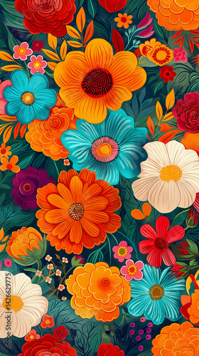 Raíces Florales: Tradición Mexicana en Color y Forma