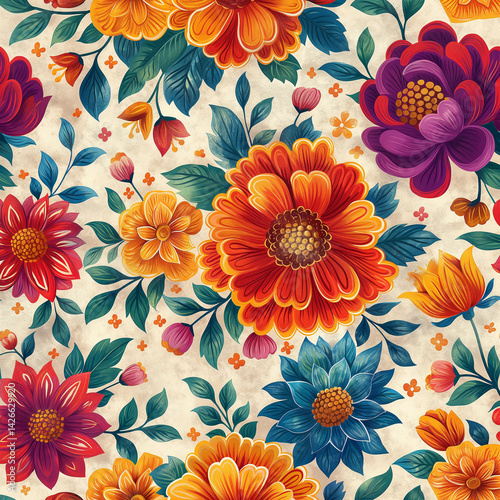 Raíces Florales: Tradición Mexicana en Color y Forma