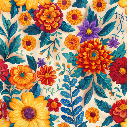 Raíces Florales: Tradición Mexicana en Color y Forma