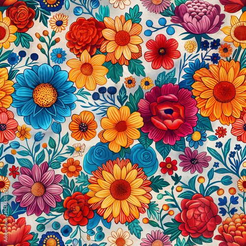 Raíces Florales: Tradición Mexicana en Color y Forma