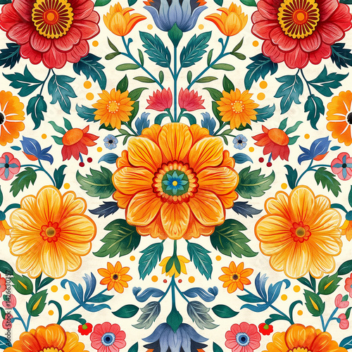 Raíces Florales: Tradición Mexicana en Color y Forma