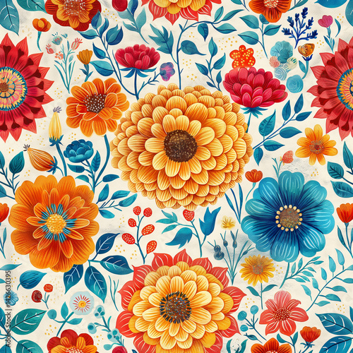 Raíces Florales: Tradición Mexicana en Color y Forma