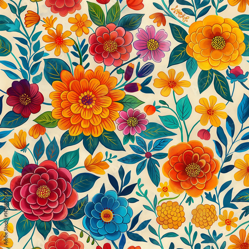 Raíces Florales: Tradición Mexicana en Color y Forma